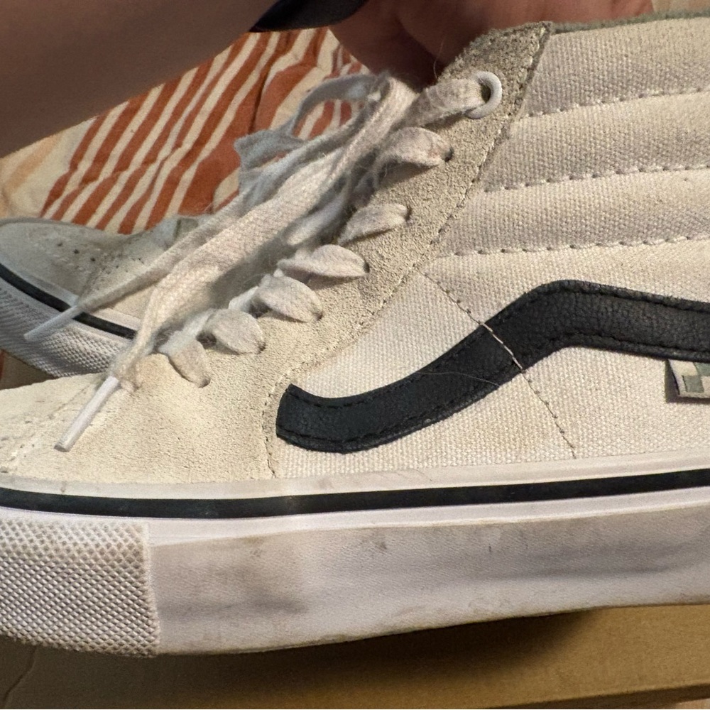 Vans White and Black Skateboard Sk8 Highs